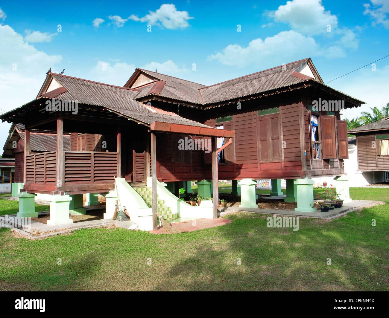 Traditional malay wooden house in village Stock Photo Alamy