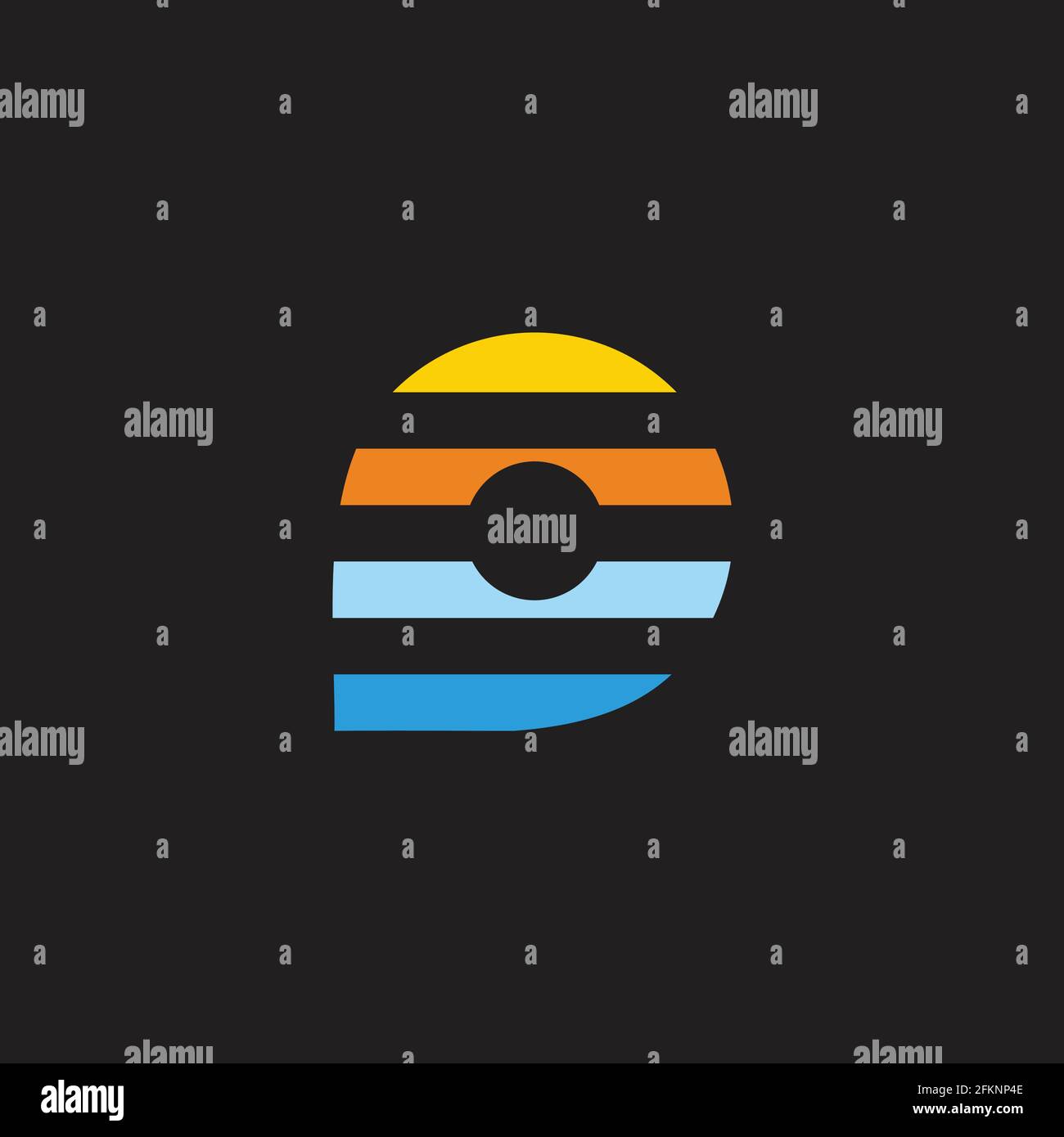 abstract beach sunset pin location symbol vector Stock Vector