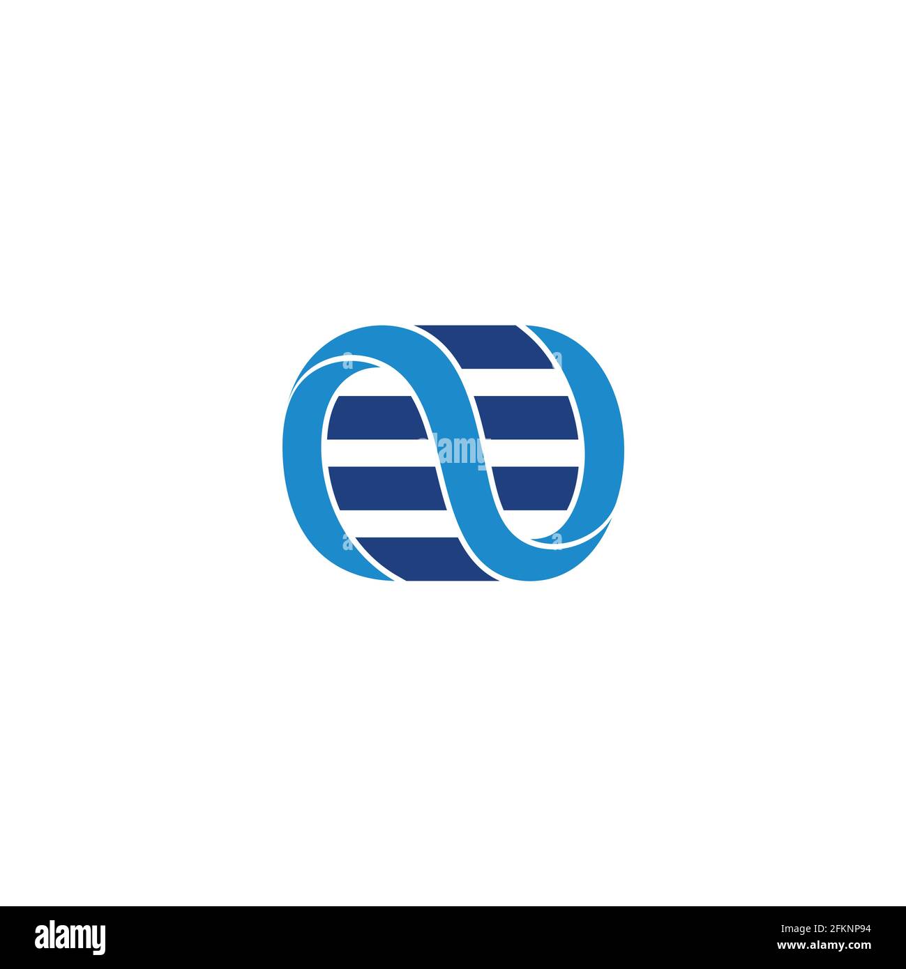 letter n blue wavy geometric 3d flat logo vector Stock Vector
