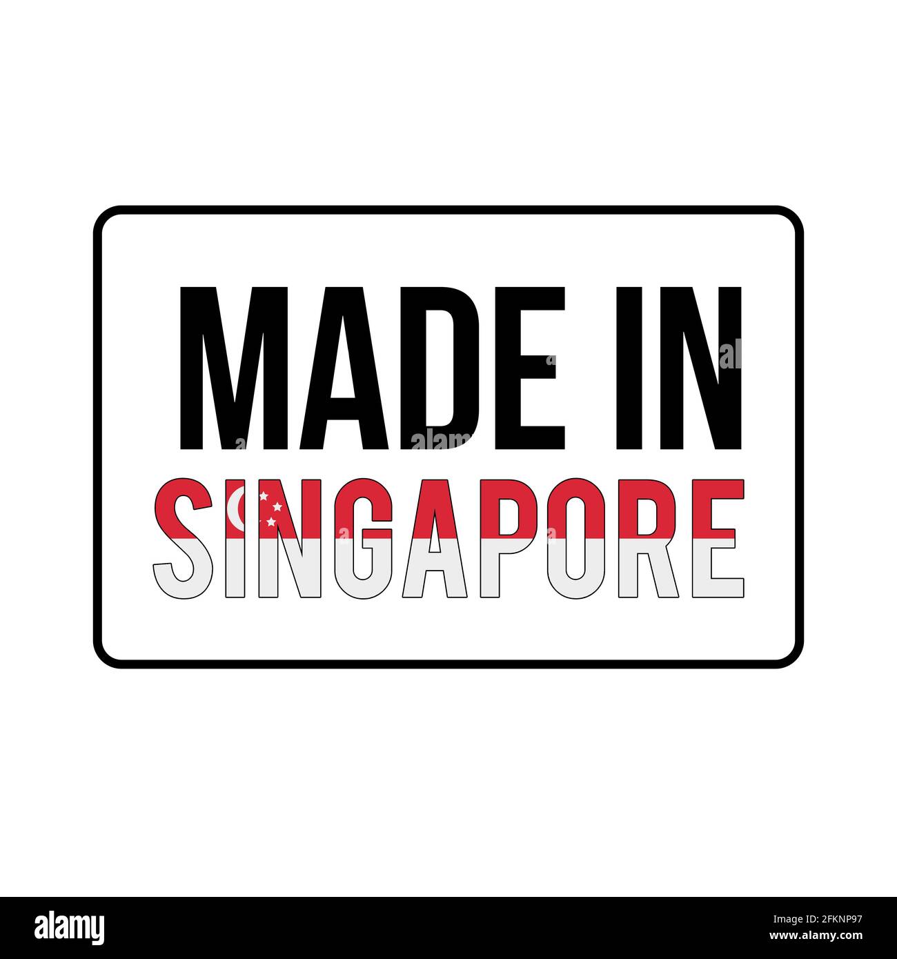 Made in Singapore label. Quality mark vector icon. Perfect for logo design, tags, badges, stickers, emblem, product packaging, etc. Stock Vector