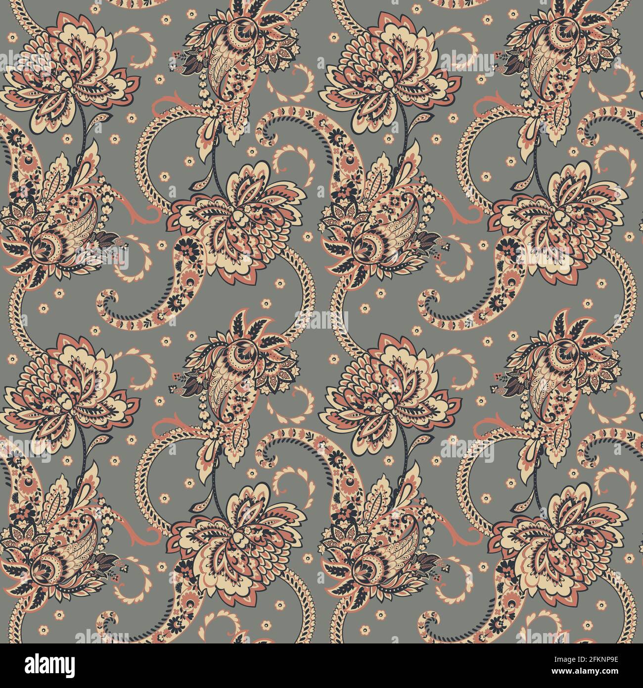 Paisley Floral Oriental Ethnic Pattern Vector Seamless Ornamental Indian  Fabric Patterns Stock Illustration - Download Image Now - iStock