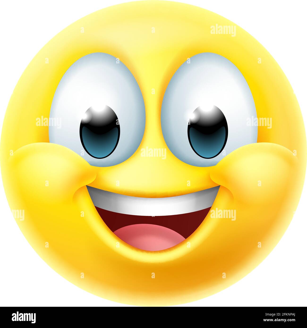Happy Smiling Cartoon Emoji Emoticon Face Icon Stock Vector