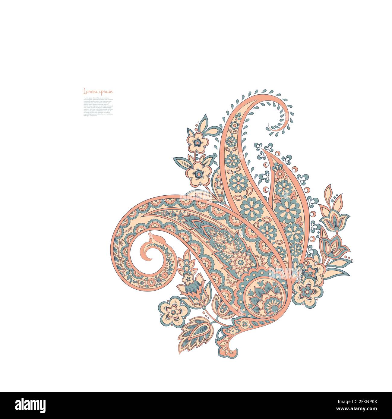 Vector Isolated indian pattern with paisley Stock Vector