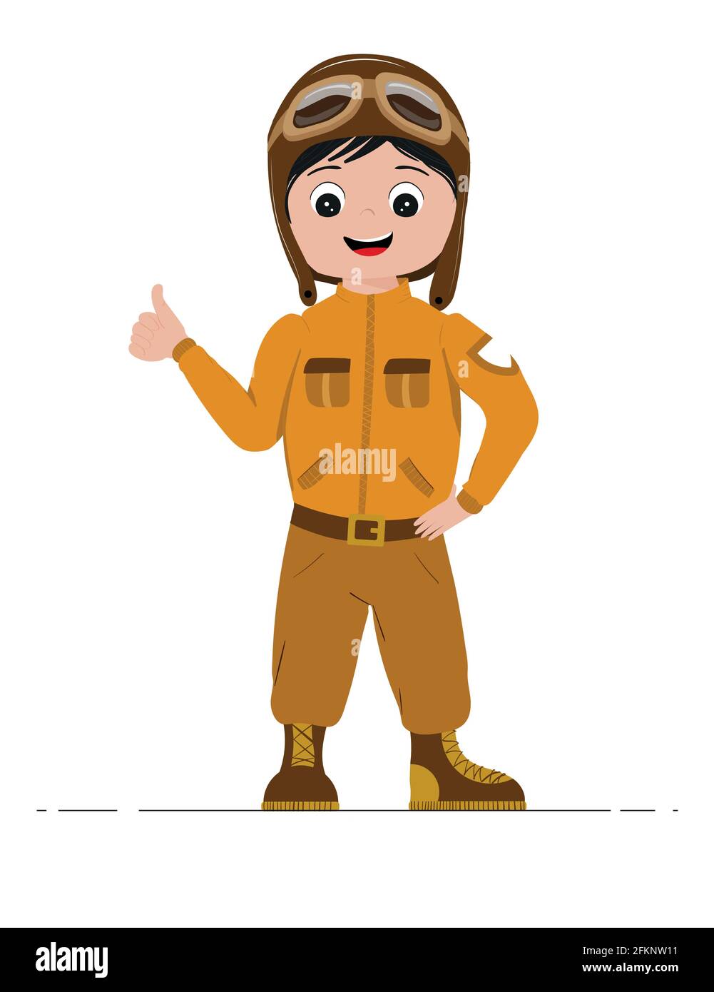 Explorer and aviator children character mascot vector illustratration Stock Vector