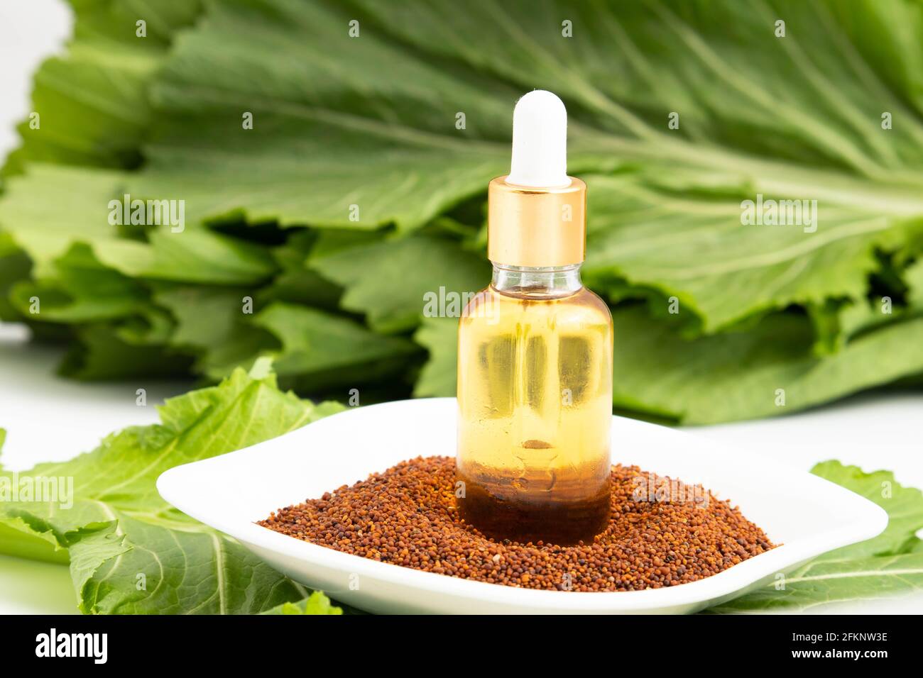 Essential Oil Of Brown Sarson Or Chinese Black Mustard Rai Raya Or Raai Saag Also Known As