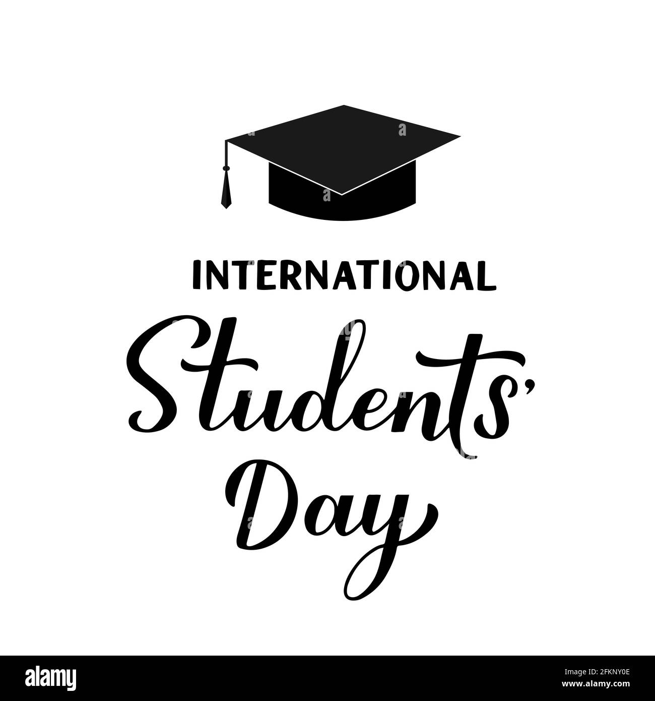 International Students Day calligraphy hand lettering isolated on white ...