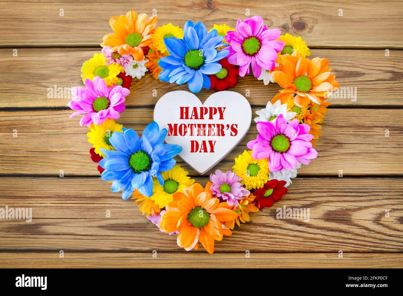 Happy Mother's Day and flowers with heart Stock Photo - Alamy