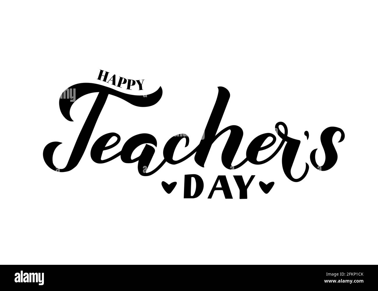 Happy Teachers Day calligraphy hand lettering isolated on white ...