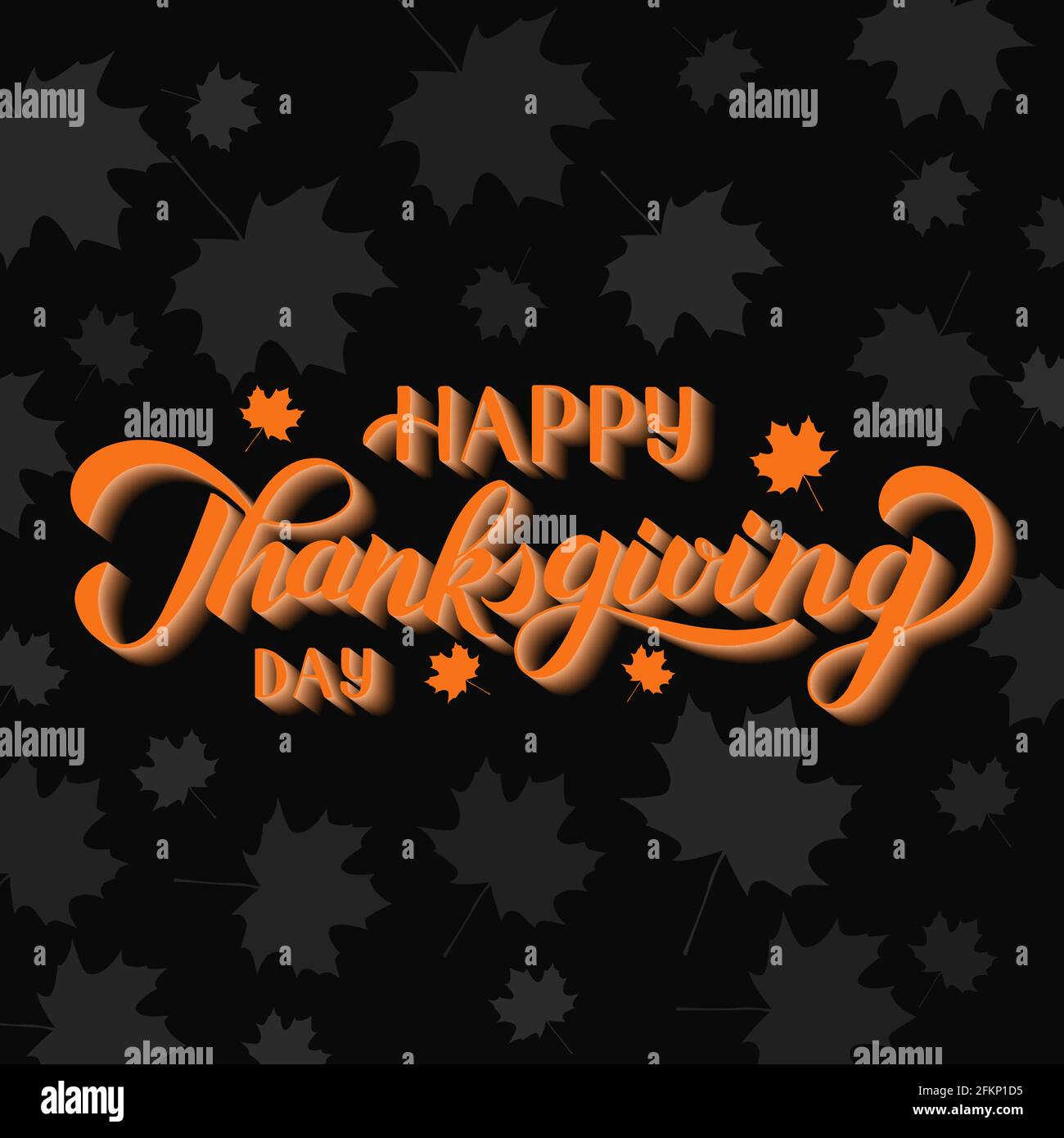 Happy Thanksgiving Day hand written with brush. 3d calligraphy ...
