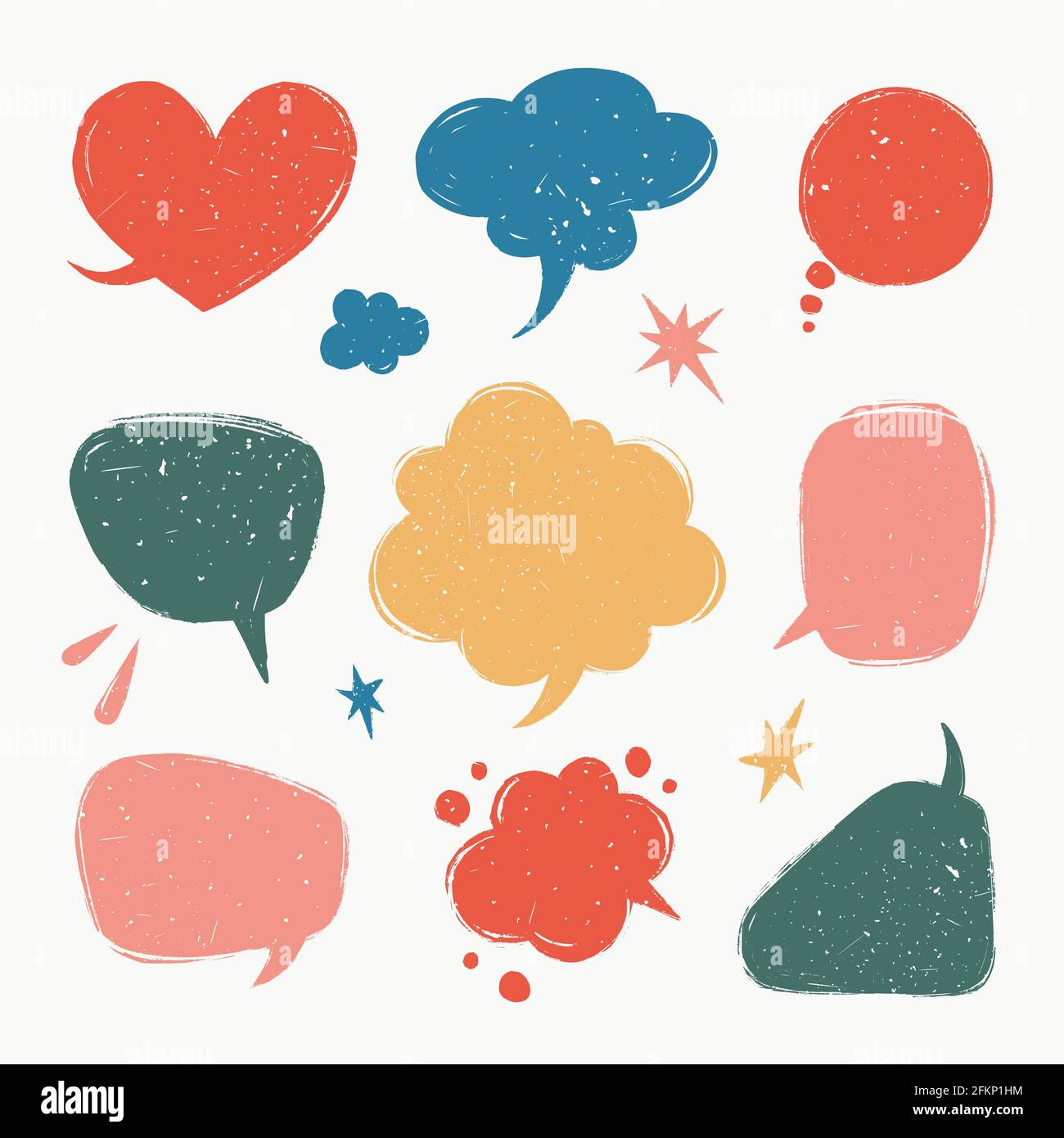 Speech bubbles set. Various talk balloon shapes in vintage style with ...