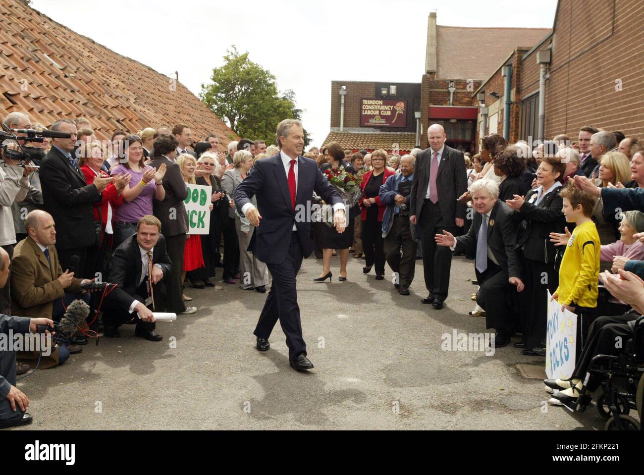 Tony Blair and his wife Cherie visited his constituency in Trimdon to