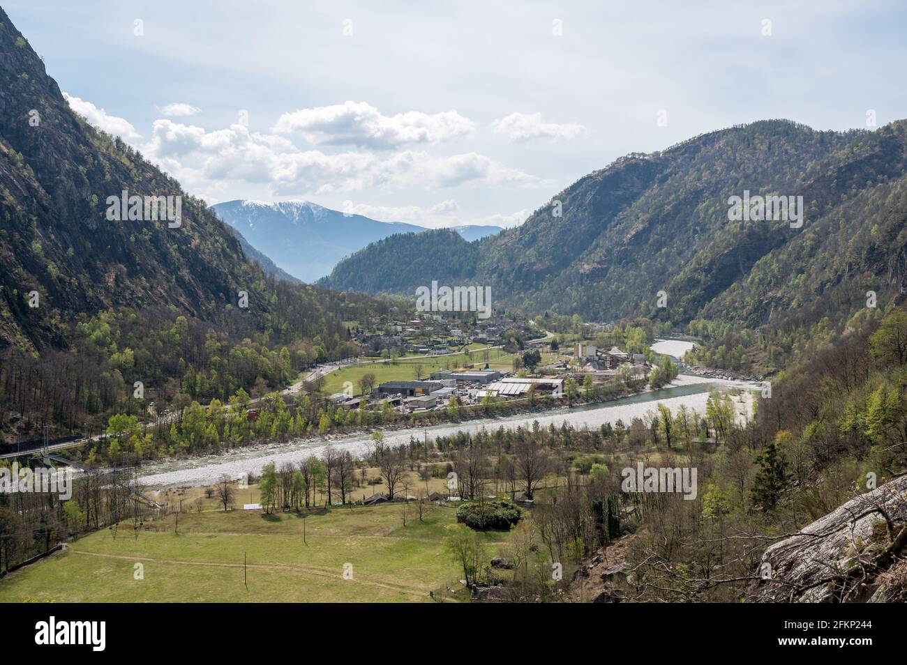 Maggia river at Avegno in Maggia Valley, Ticino Stock Photo
