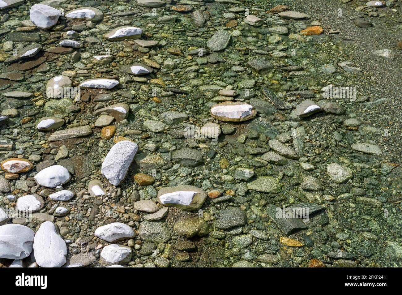 clear water of Maggia River, Ticino Stock Photo