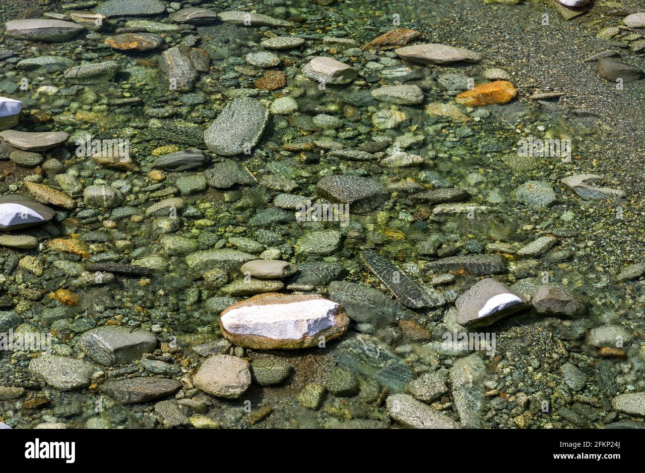 clear water of Maggia River, Ticino Stock Photo