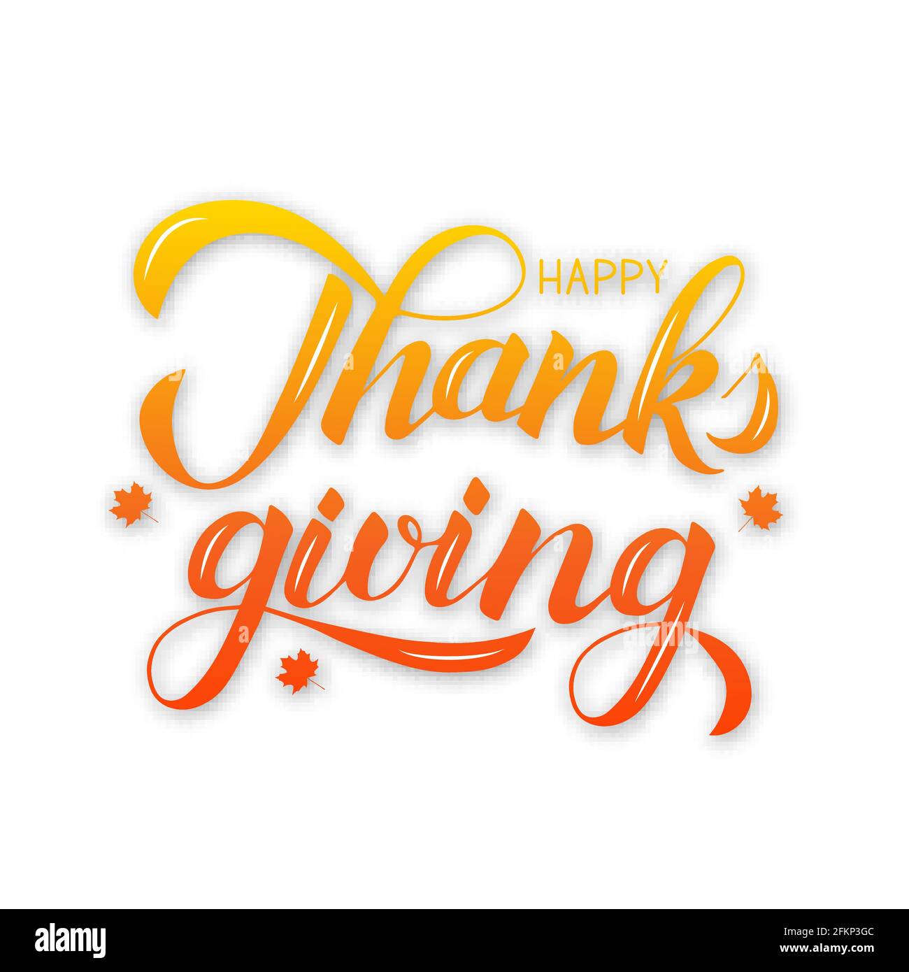 Happy Thanksgiving Day hand written with brush. Calligraphy lettering ...