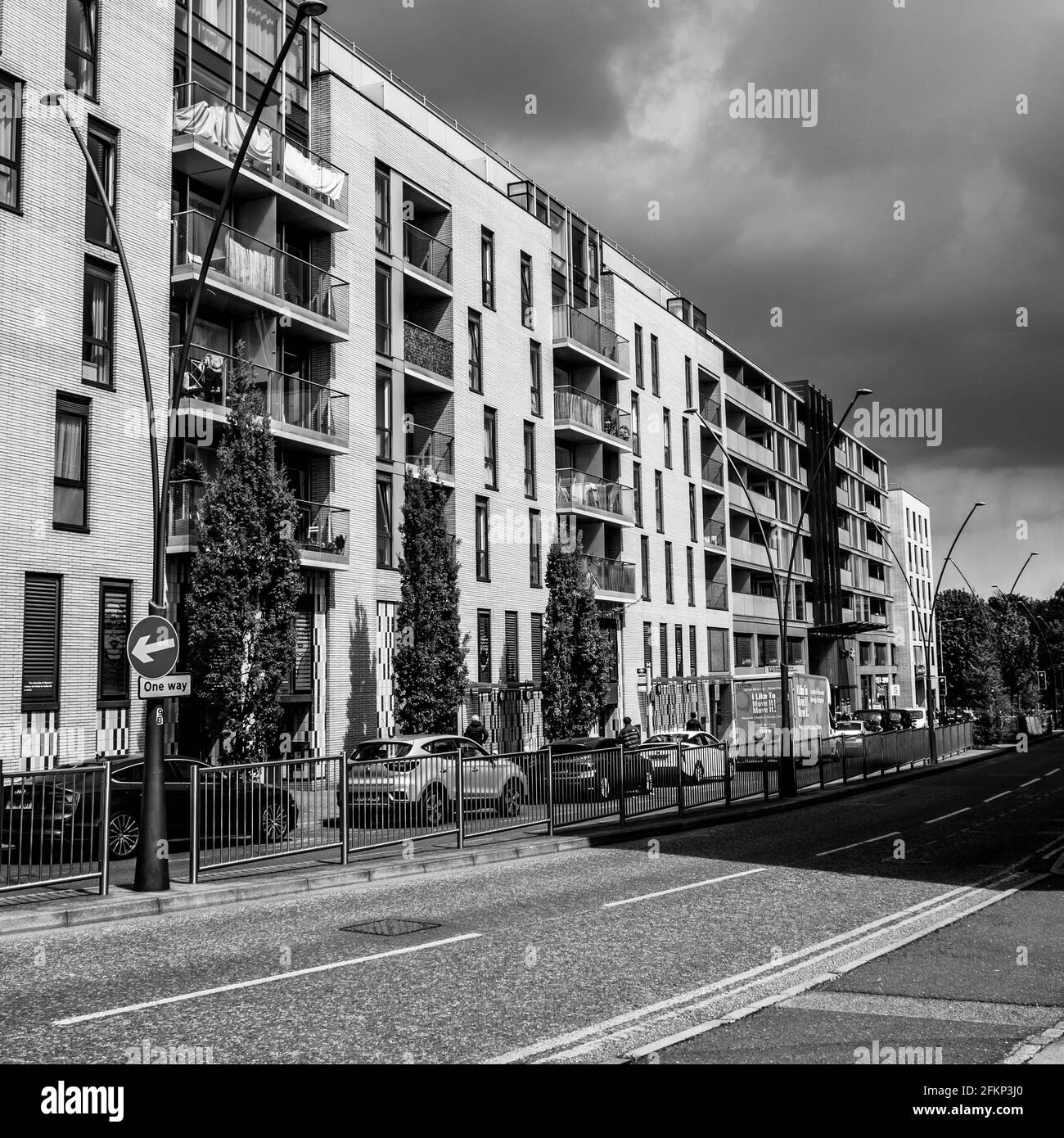 Epsom Surrey London UK, May 02 2021, Modern Development Of High Rise Apartments With No People Stock Photo