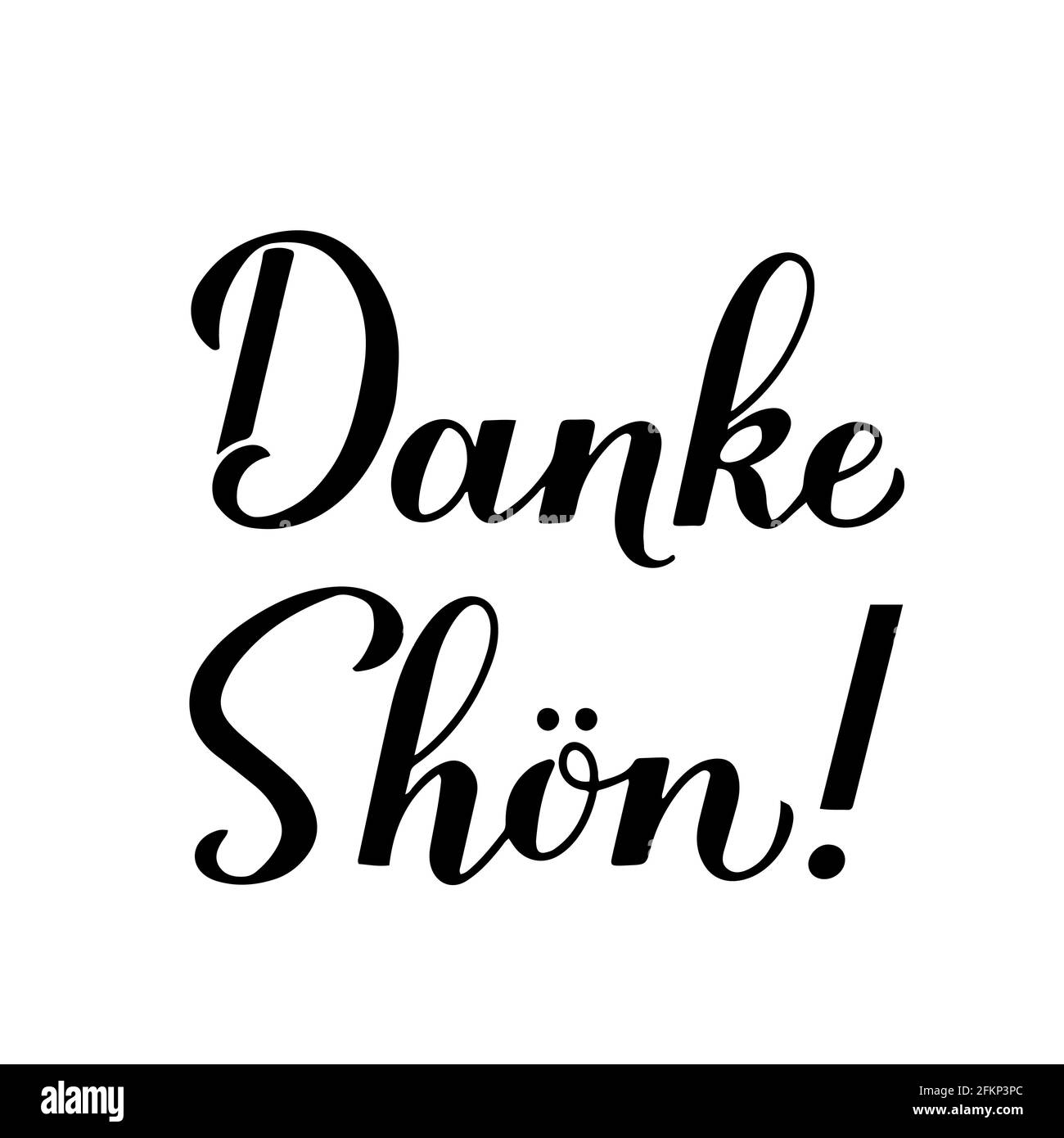 Thank you very much calligraphy hand lettering in German language isolated on white background. Vector template for wedding thank you card, tag, banne Stock Vector