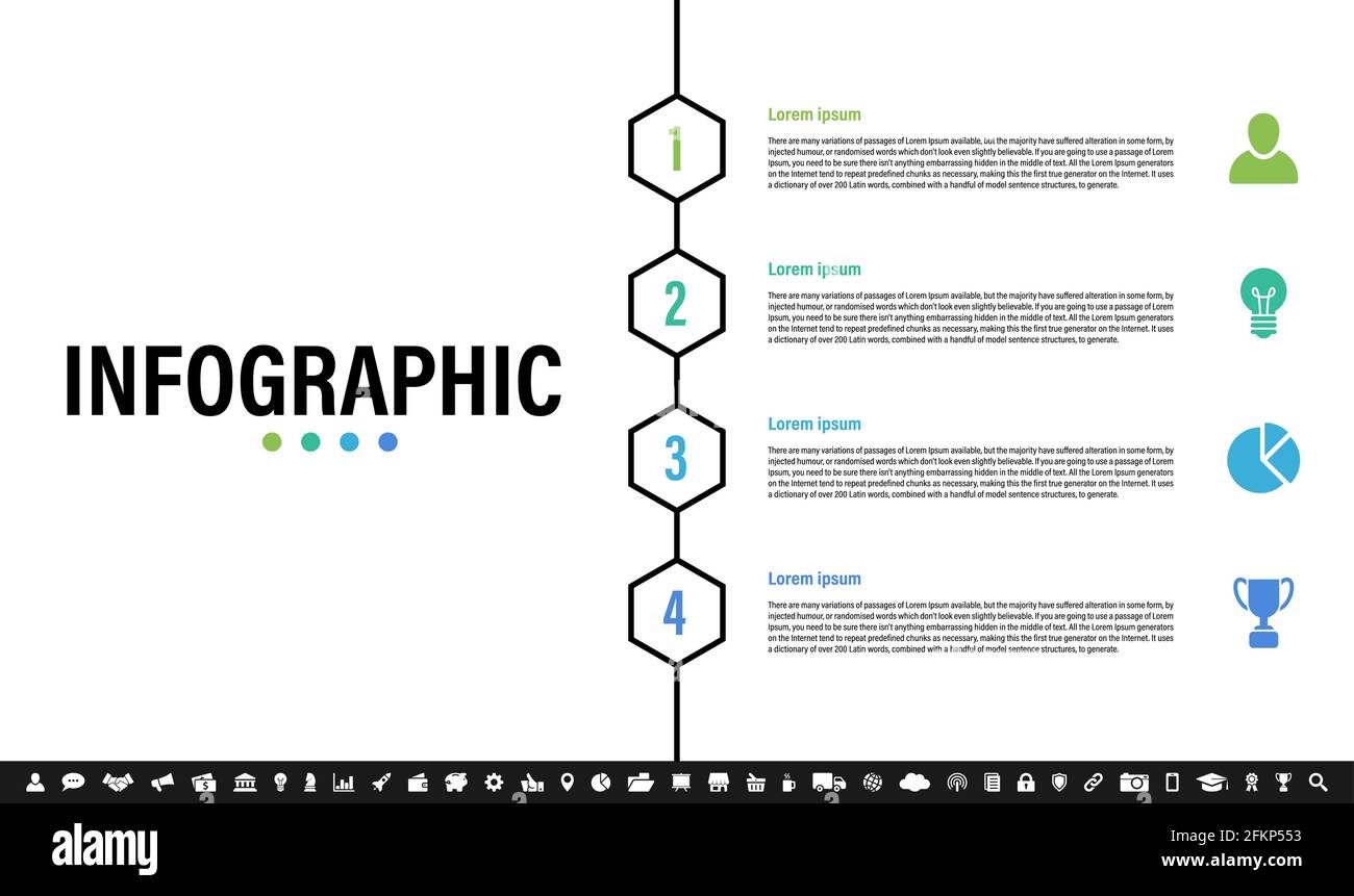Infographic design template with business concept vector illustration with 4 steps or options or processes represent work flow or diagram Stock Vector