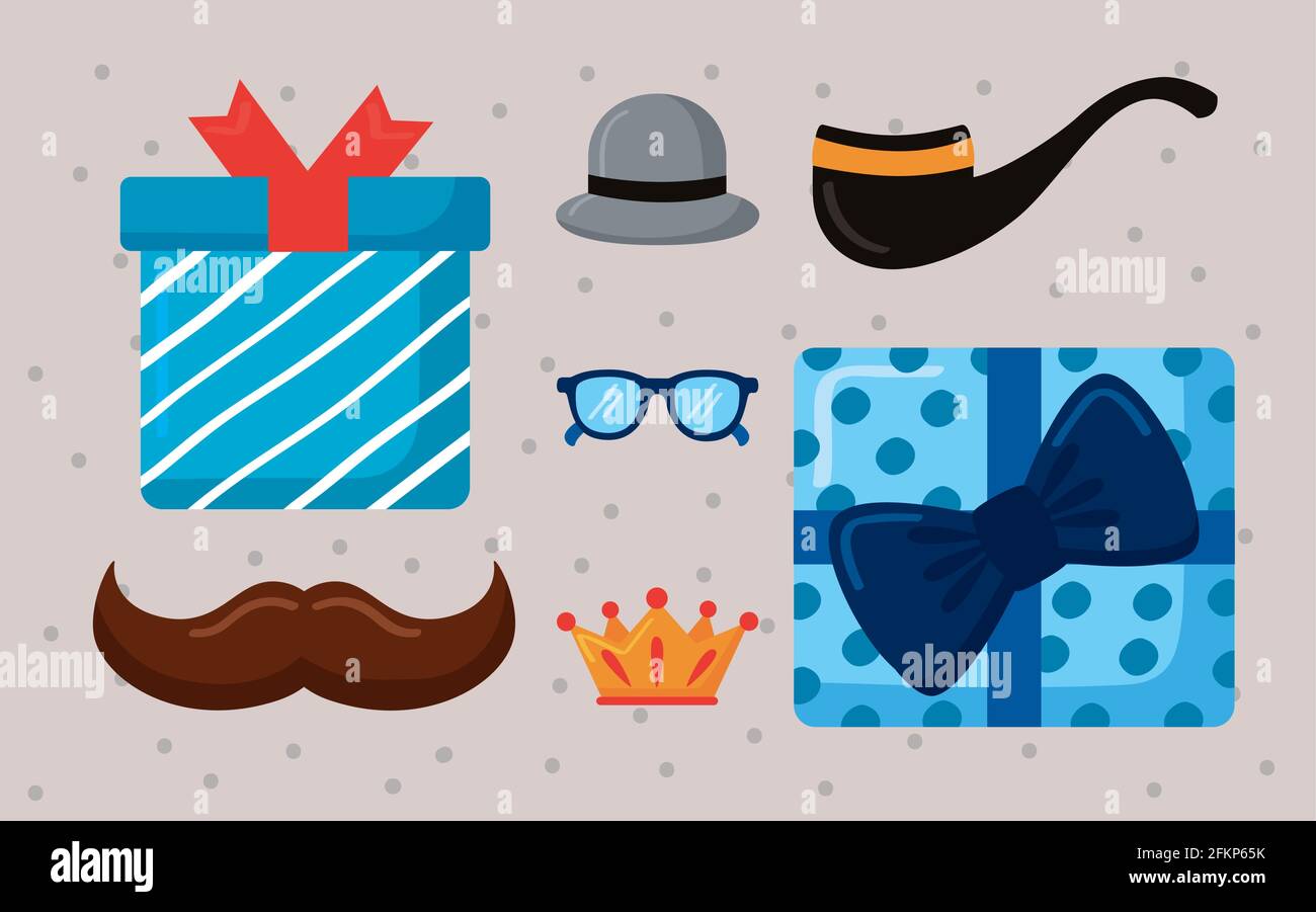 seven fathers day celebration icons Stock Vector Image & Art - Alamy