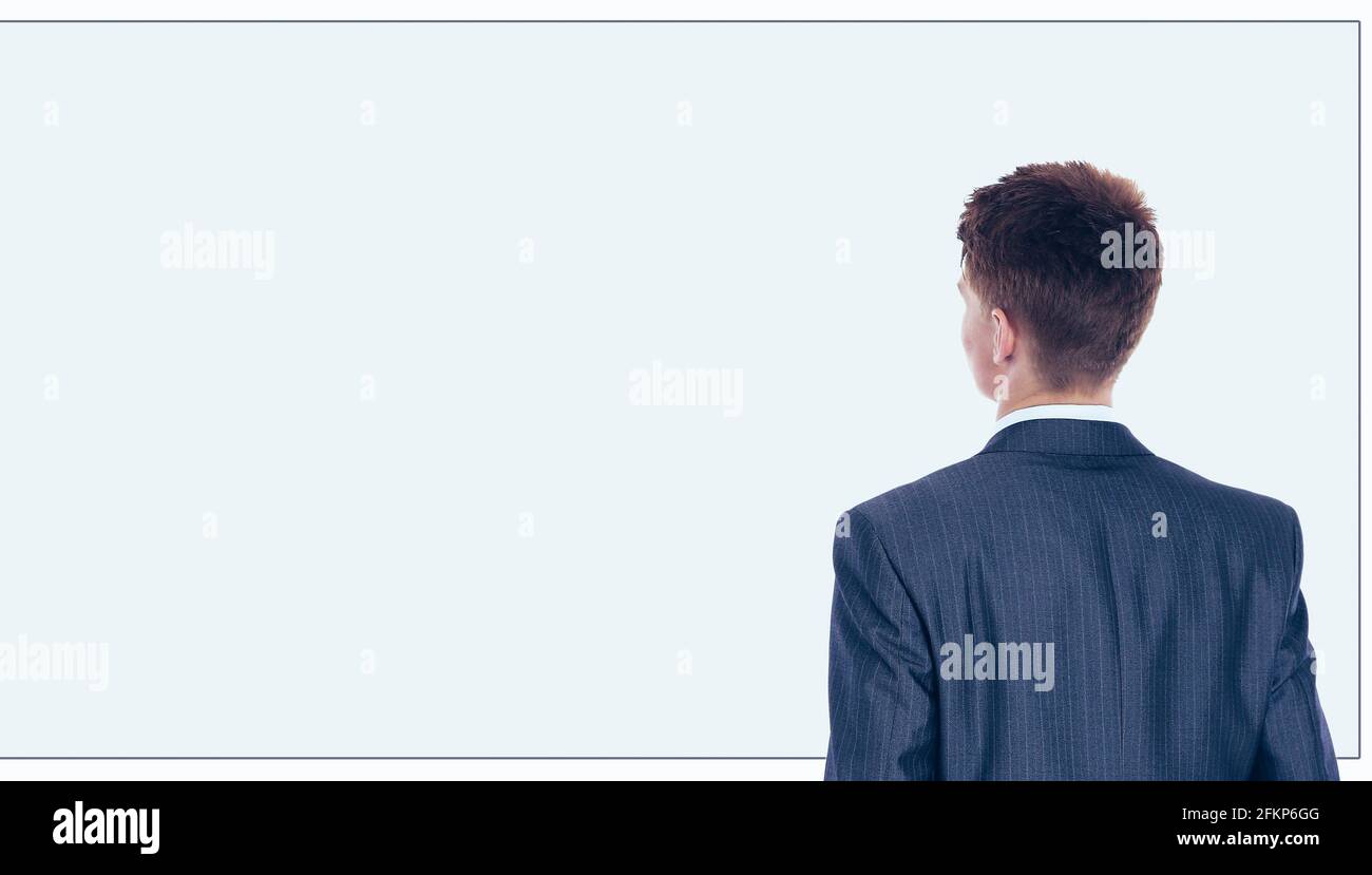 The young handsome businessman isolated white background Stock Photo ...