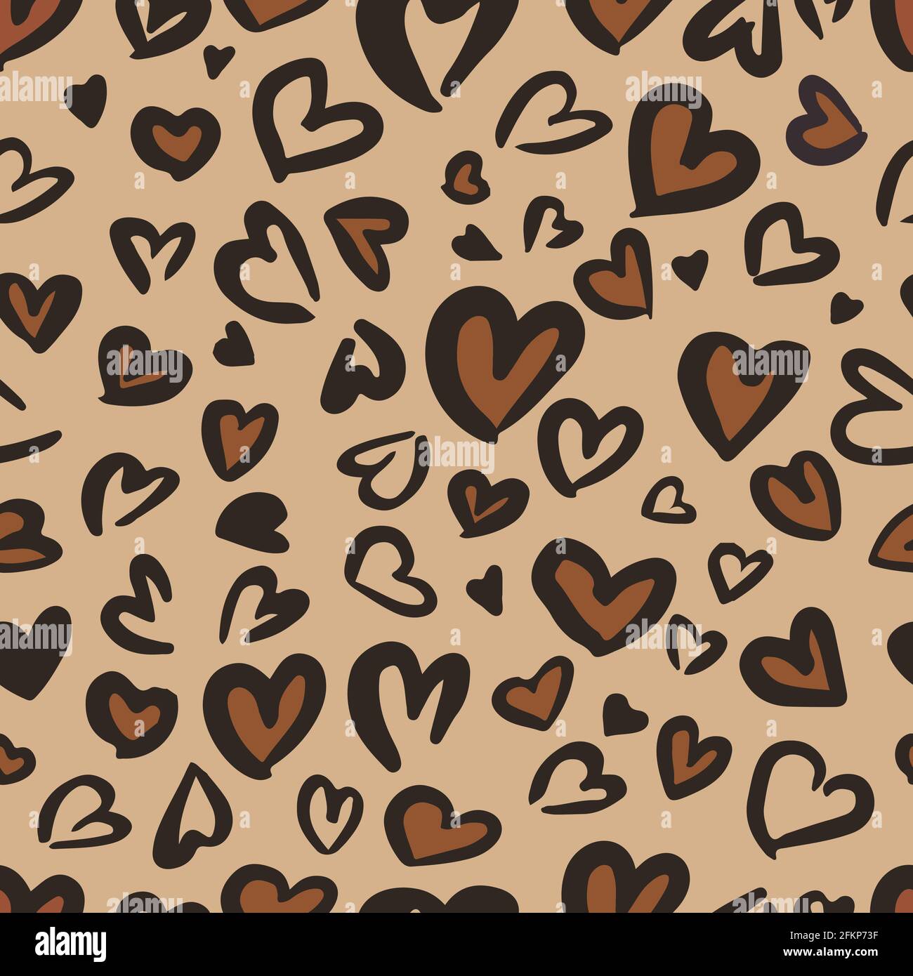 Leopard Heart Pattern Wallpaper