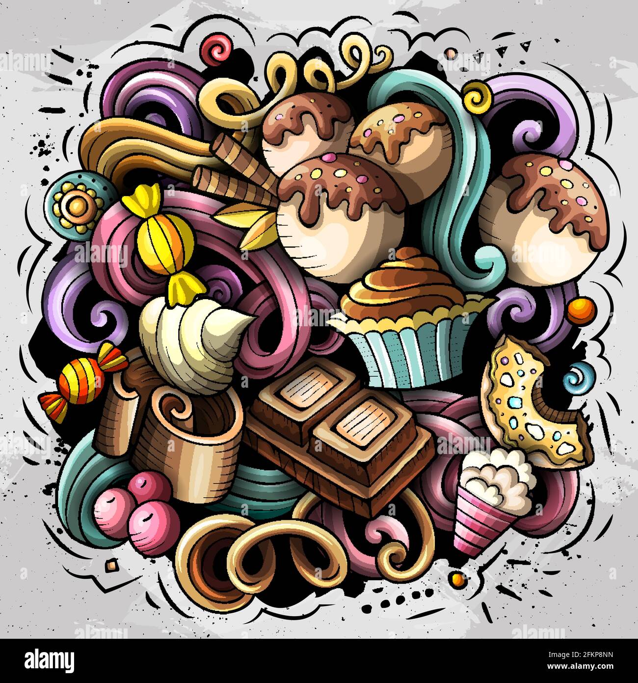 Sweet food vector doodles illustration Stock Vector Image & Art - Alamy