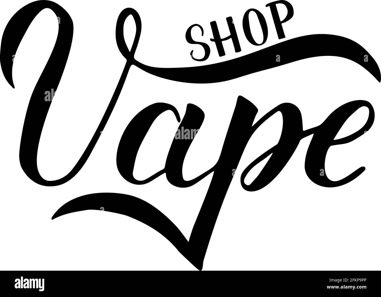 Hand written Vape Shop isolated on white background. Calligraphy lettering. Minimalist  logo for vaping store or bar. Vector illustration. Easy to edit Stock  Vector Image & Art - Alamy