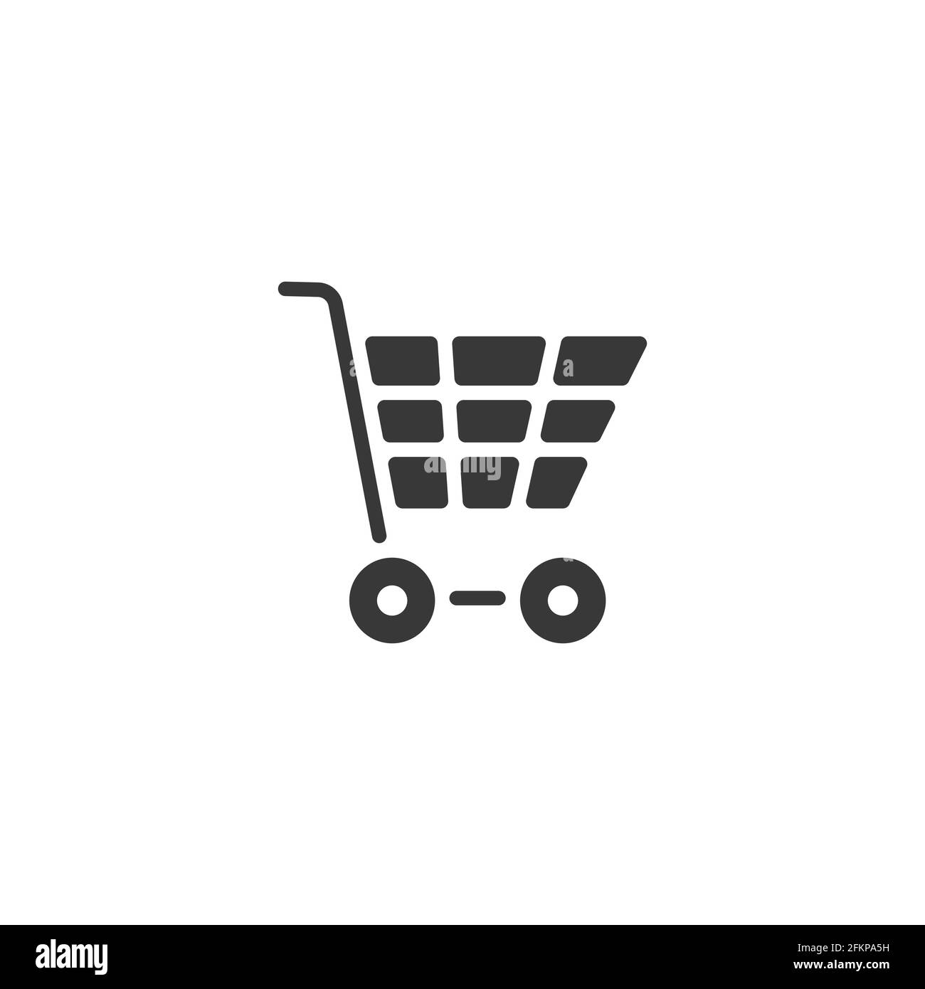 Empty shopping cart on white background. Isolated icon. Commerce glyph ...