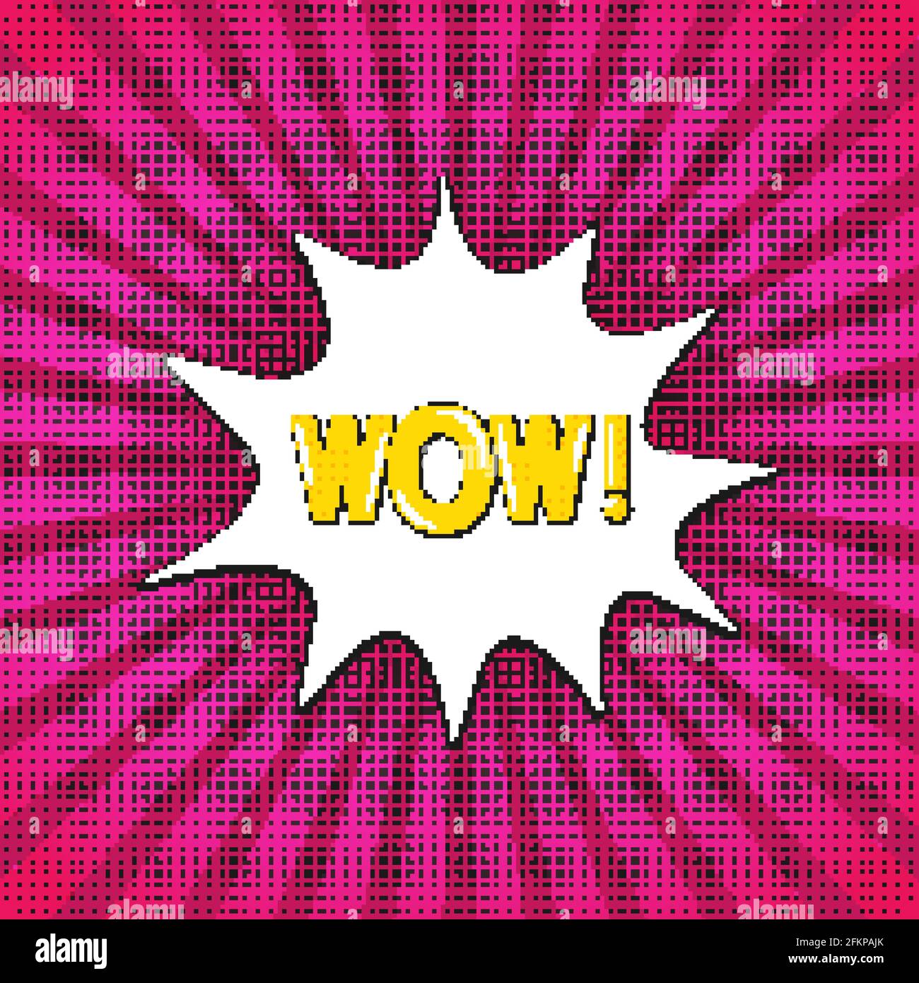 Comic sound speech bubble with lettering Wow Retro pop art style ...