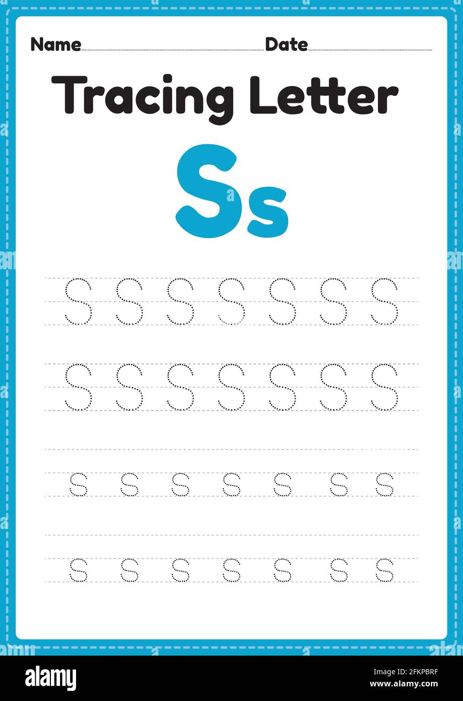 Tracing letter s alphabet worksheet for kindergarten and preschool ...