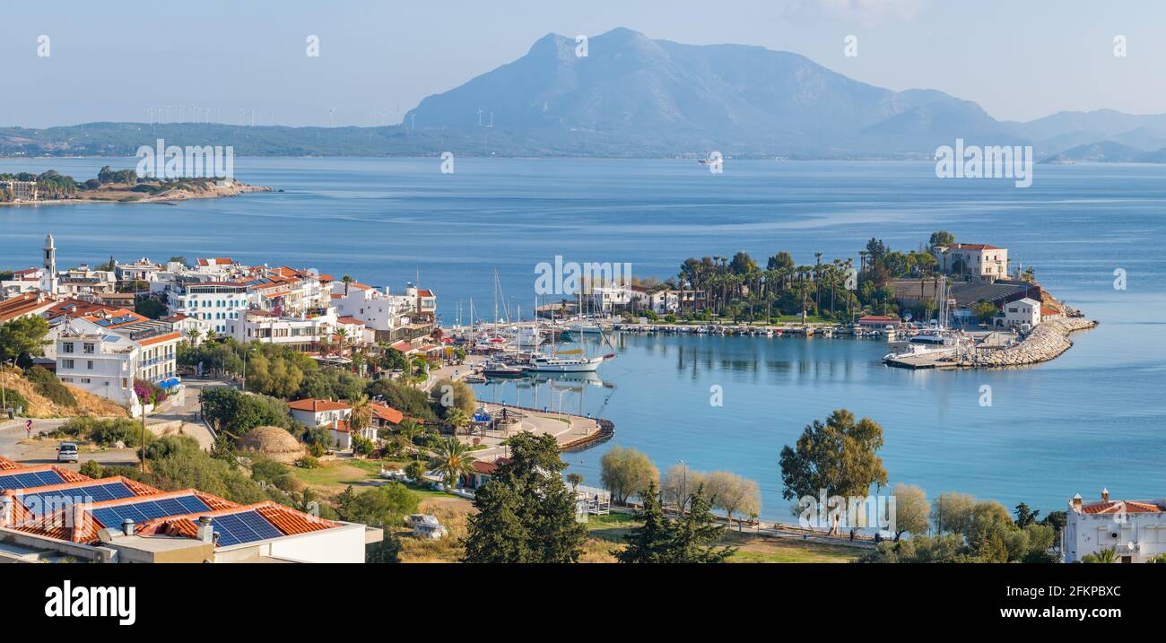 Panorama of the Datca harbour, Mugla province, Turkey Stock Photo