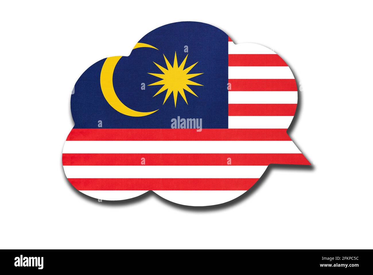 3d speech bubble with Malaysia national flag isolated on white background.  Speak and learn Malaysian language. Symbol of country. World communication  Stock Photo - Alamy