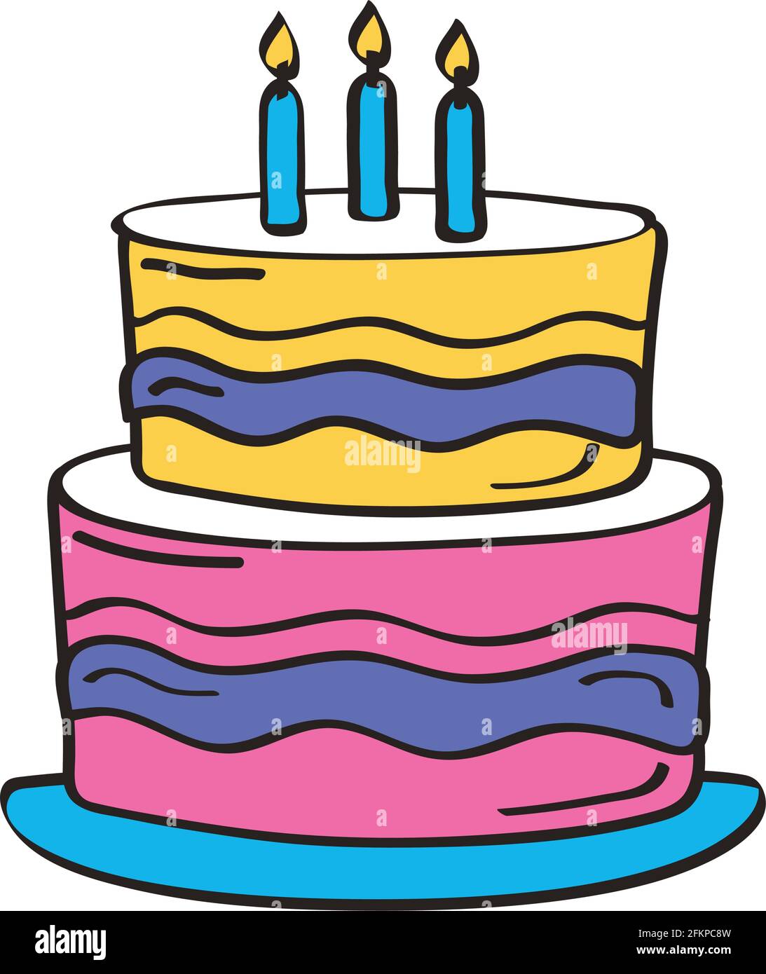 sweet birthday cake celebration icon Stock Vector Image & Art - Alamy