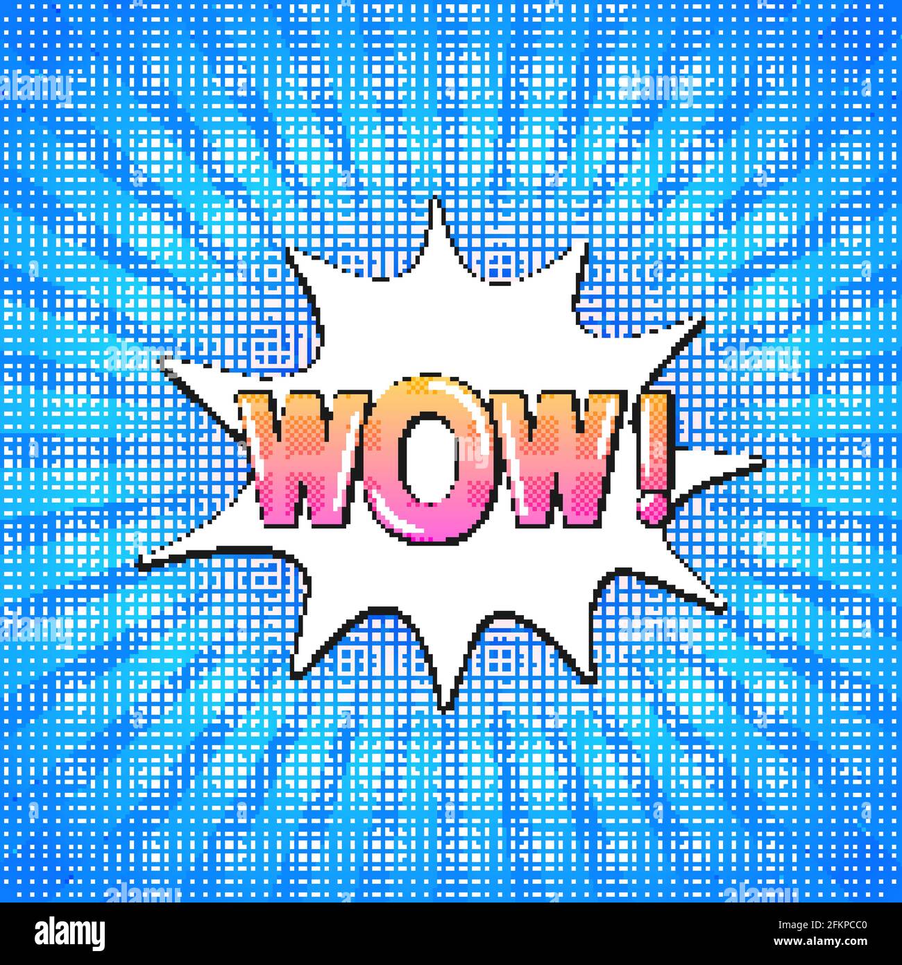 Comic sound speech bubble with lettering Wow Retro pop art style ...