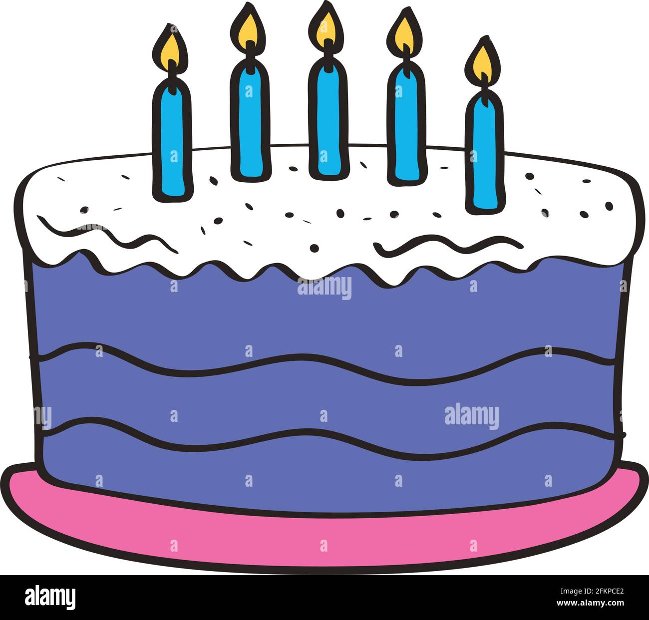 happy birthday cake sweet icon Stock Vector Image & Art - Alamy