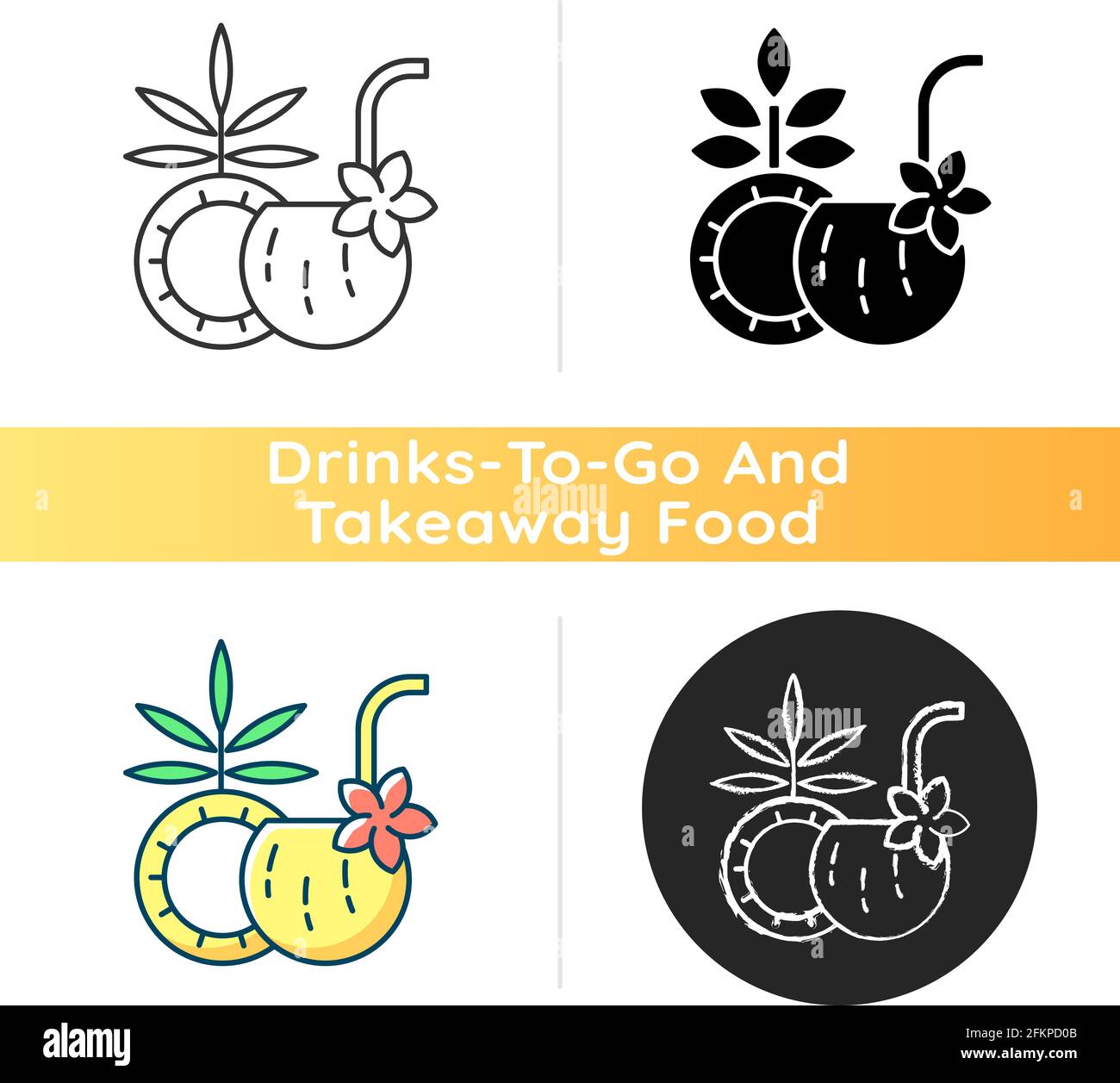 Coconut cocktail icon Stock Vector Image & Art - Alamy