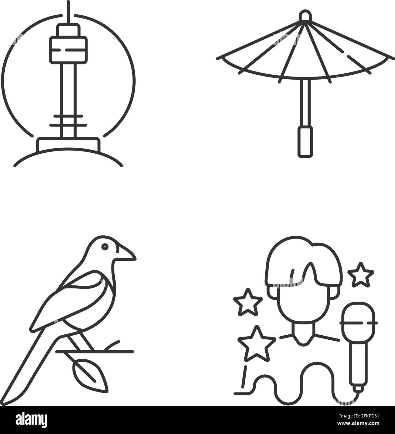 Korean traditions linear icons set Stock Vector Image & Art - Alamy