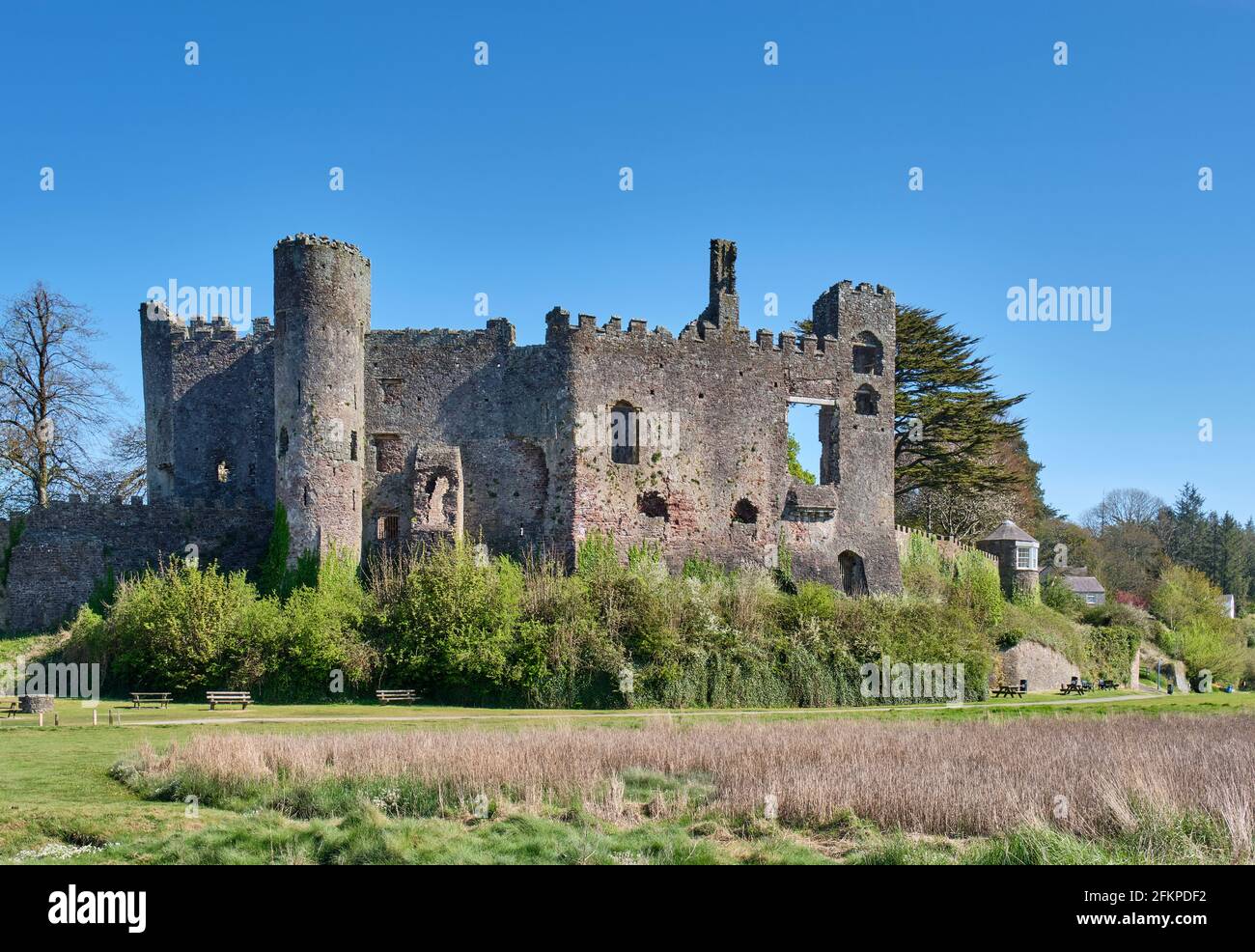 Laugharne Castle, Laugharne, Carmarthenshire Stock Photo