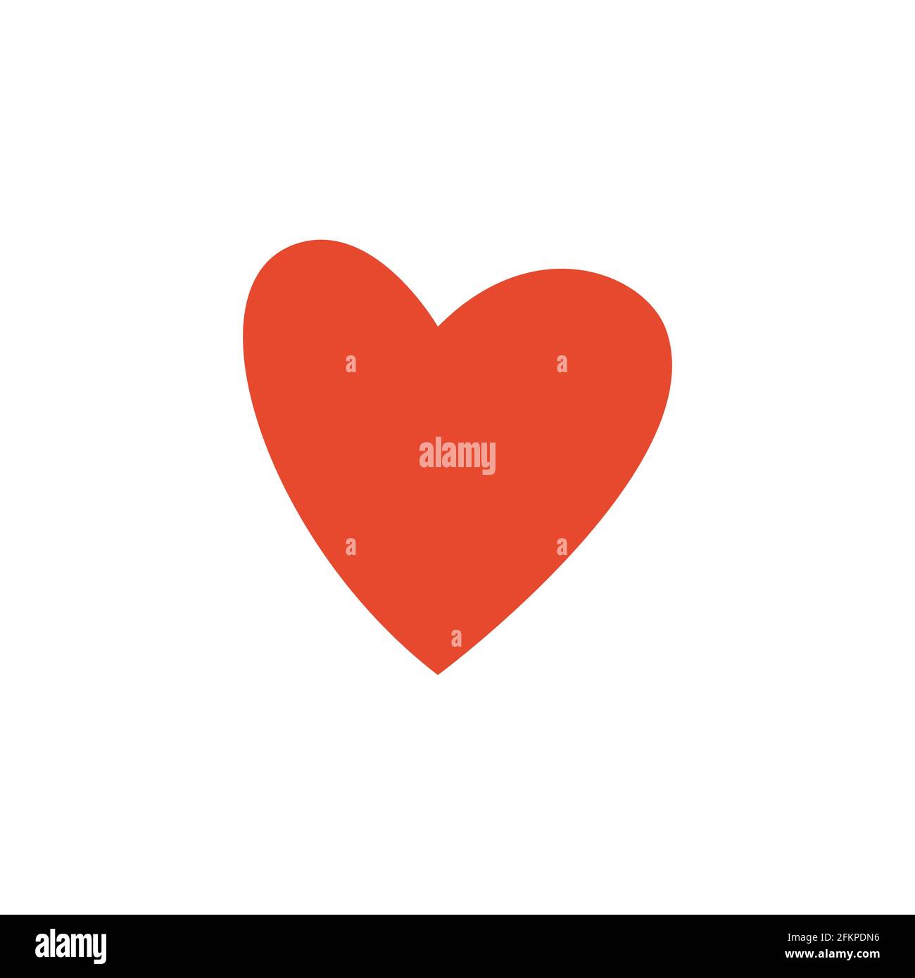 Red vector love heart on white isolated background Stock Vector Image ...