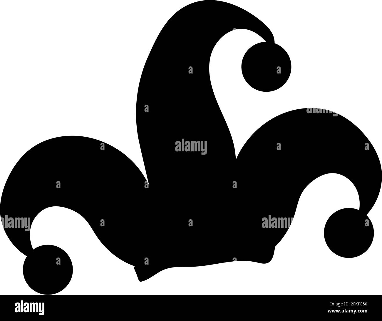 Silhouette jester hat with bells. Illustration graphics icon vector Stock Vector