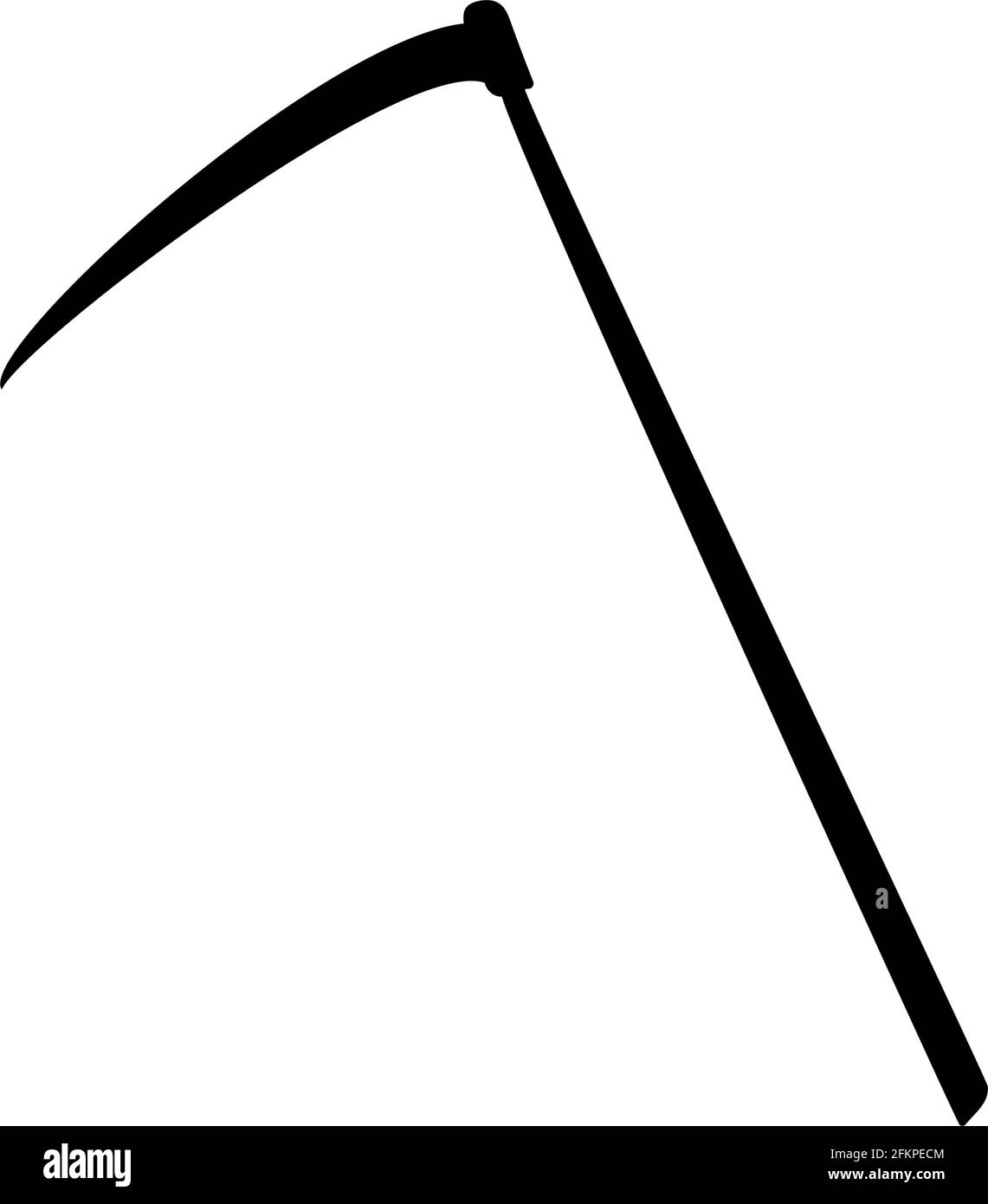 Black silhouette scythe image icon. Illustration graphics vector Stock Vector