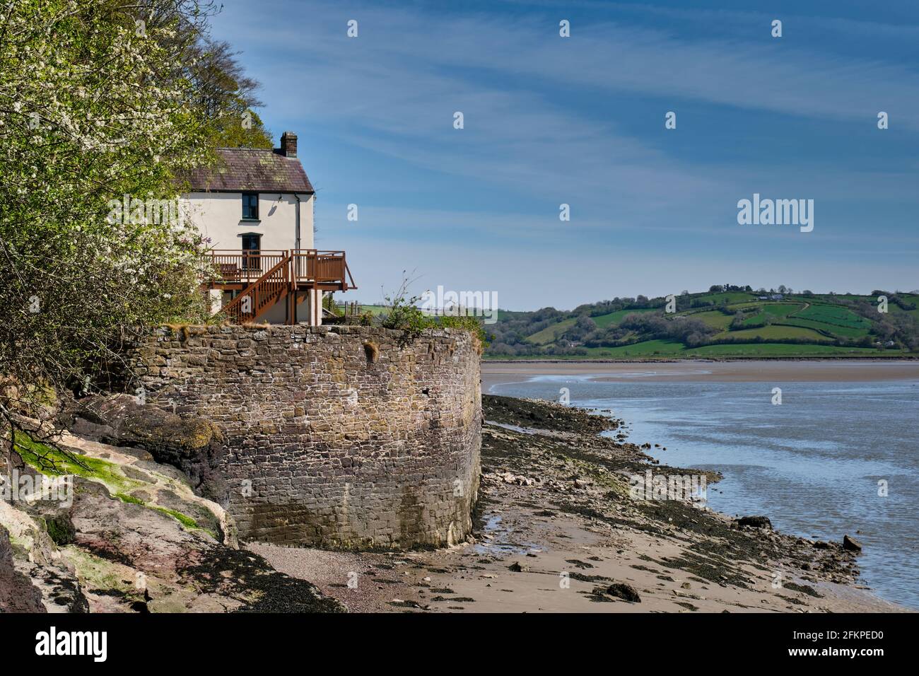 Dylan Thomas's Boathouse, Laugharne, Carmarthenshire Stock Photo