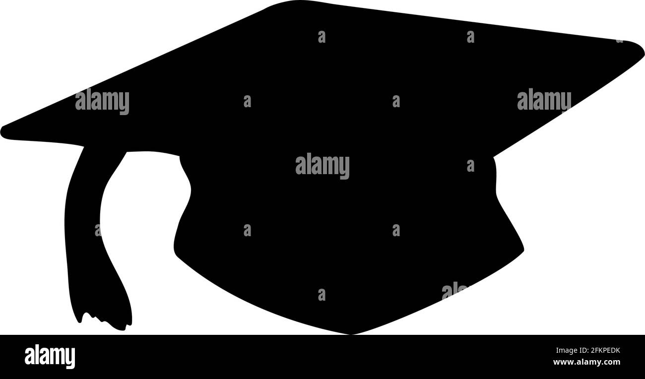 Silhouette traditional student graduate headdress. Illustration symbol ...