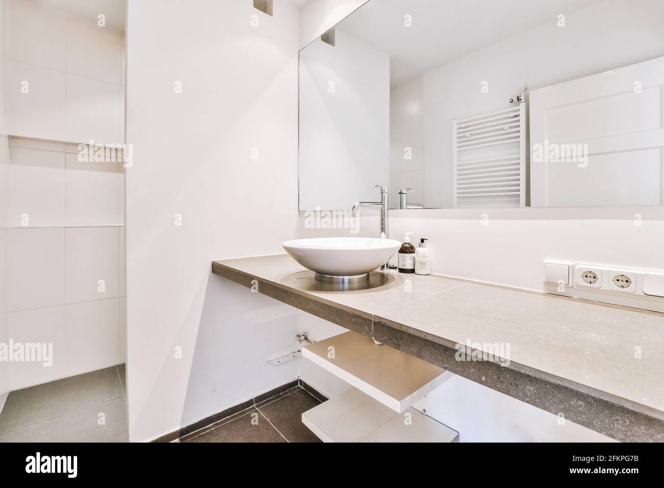 Sink in modern bathroom at home Stock Photo