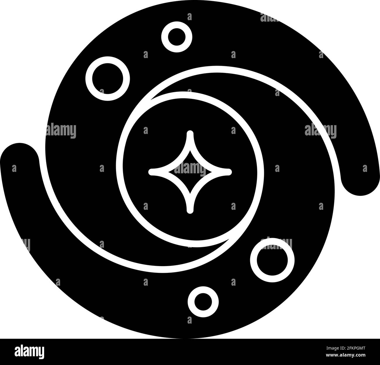 Galaxy black glyph icon Stock Vector