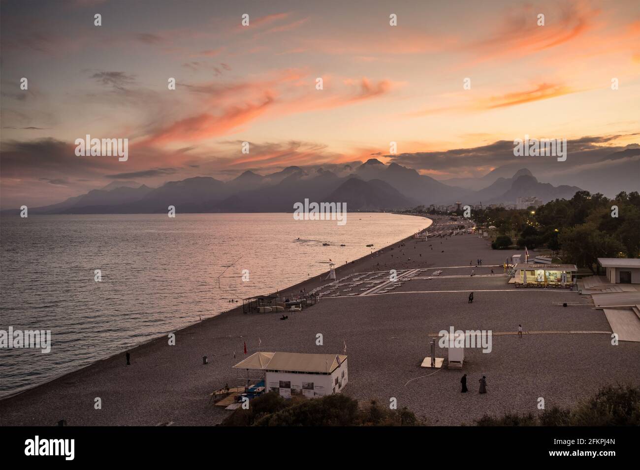 Antalya Konyaalti beach at Mediterranean sea, Turkey Stock Photo