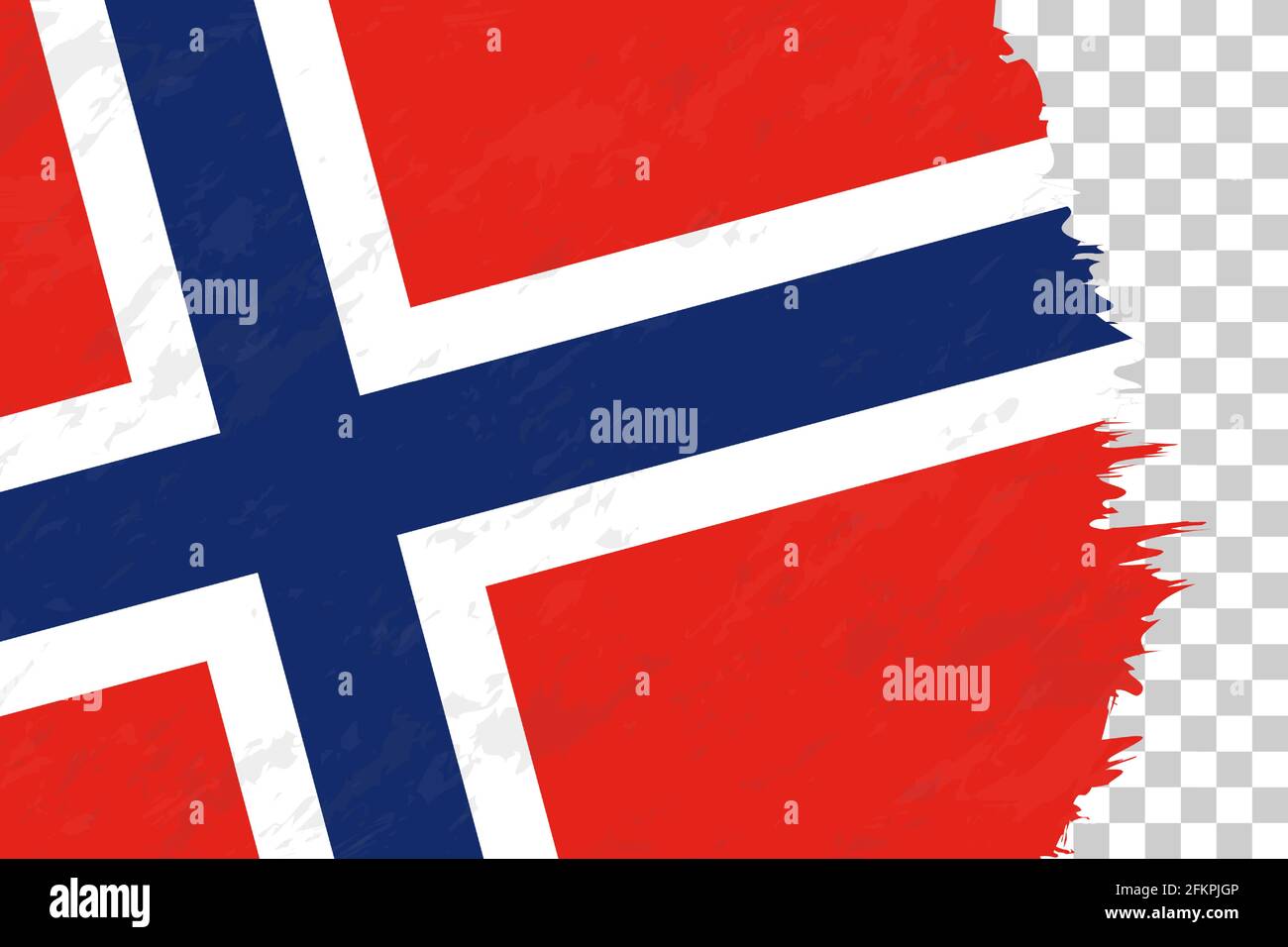 Horizontal Abstract Grunge Brushed Flag of Norway on Transparent Grid ...