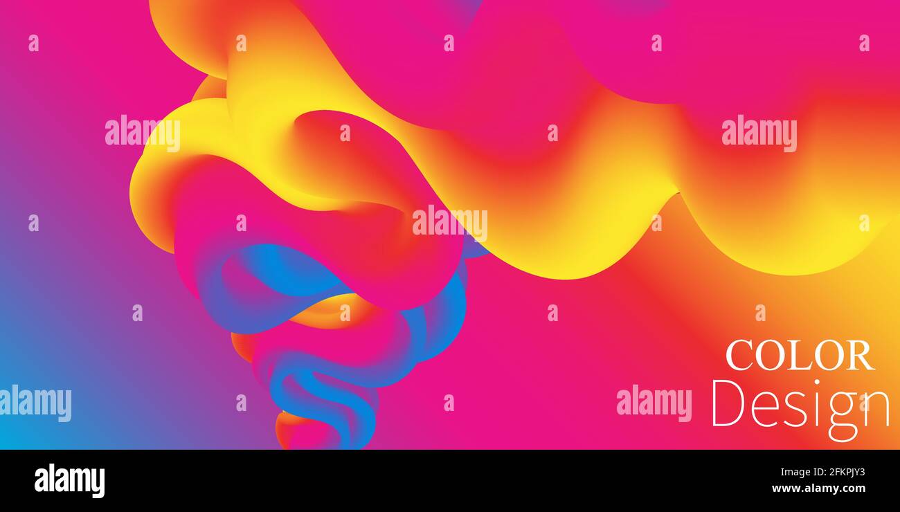 Color Waves Background. Fluid Poster. Colorful gradient. Vector. Stock Vector