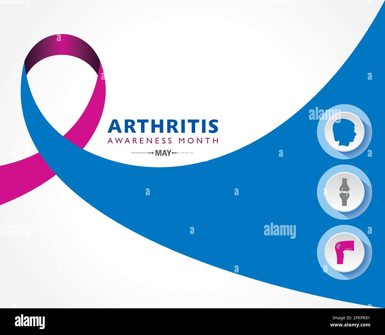 Blue Purple Ribbon Symbol Rheumatoid Arthritis Stock Vector