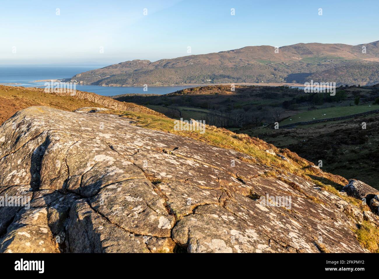 Mawddach estuary and Barmouth on the welsh coast Stock Photo